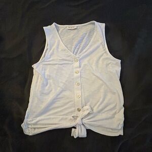 Women's White Button-Down Tank Top